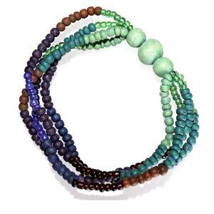 Colorful Multi-Strand Wood Bracelet